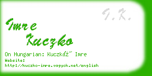 imre kuczko business card